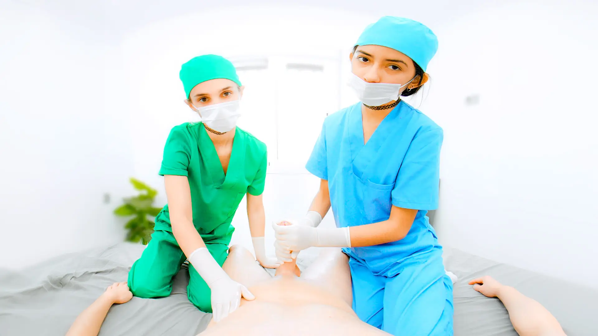 2 Student Nurses Jerk you off – Semen Extraction [Leaving Soon]