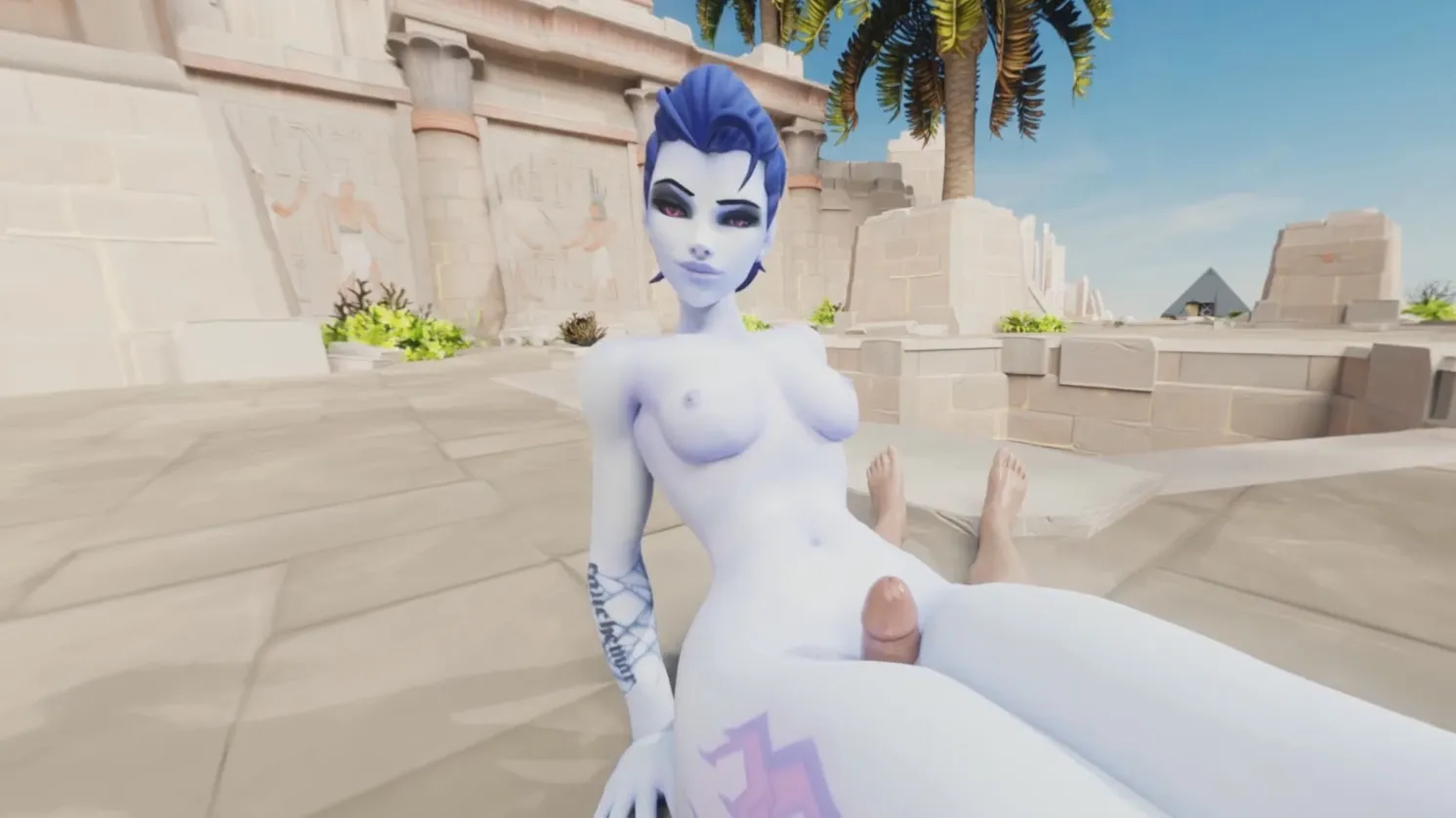 Widowmaker – Teasing thighjob (A XXX Parody)