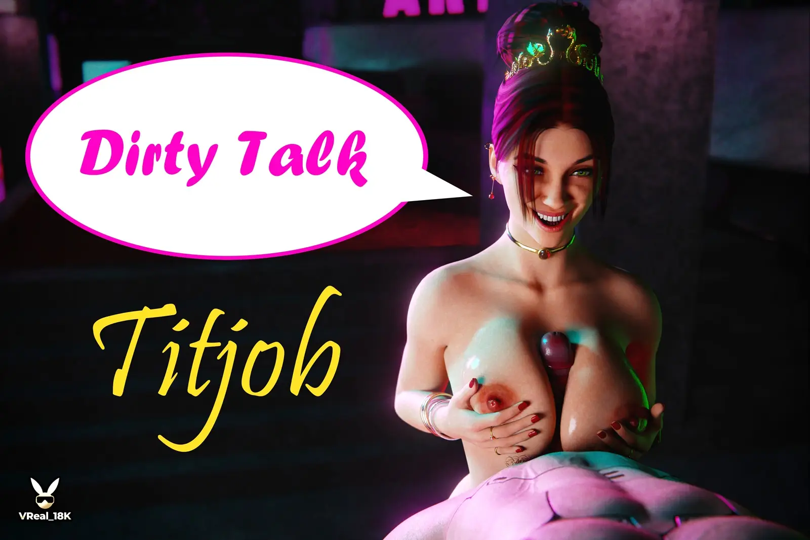 Dirty Talk Titjob – your dick will explode between the tits of Scarlet Fyre, our new OC