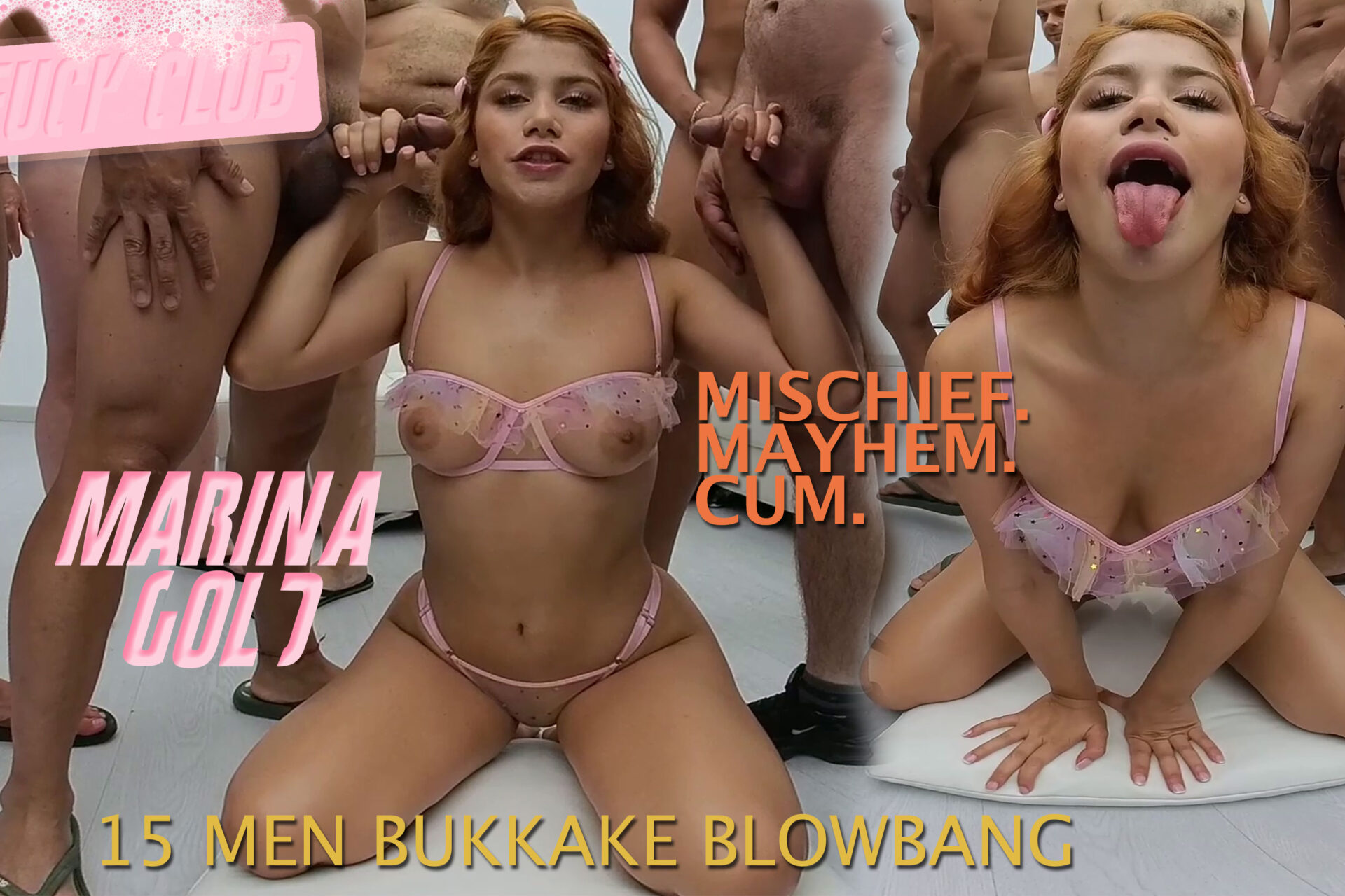 15 Men Bukkake Blowbang Part One